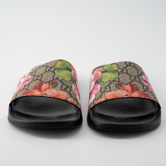 size 37G - Gucci Floral Bloom Slides GG Logo Supreme Pursuit Rubber - Picture 2 of 8